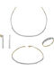 Set with Necklace , Earrings & Ring from Gold 14K with Stones