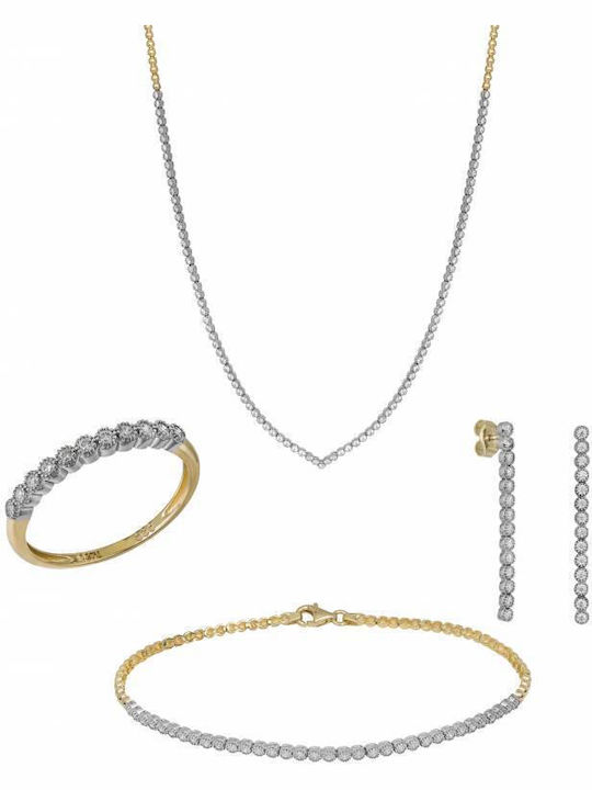 Gold Set Bracelet , Ring & Necklace 14K