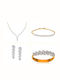 Vitopoulos Set with Necklace , Earrings & Ring from Gold 14K with Stones