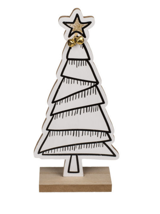Christmas Decorative Wood Tree 25.5cm White