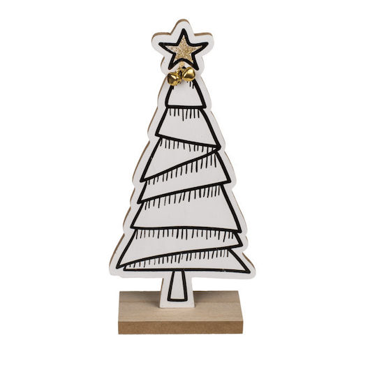 Christmas Decorative Wood Tree 25.5cm White