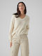 Vero Moda Women's Long Sleeve Sweater Birch - #E3DAC9