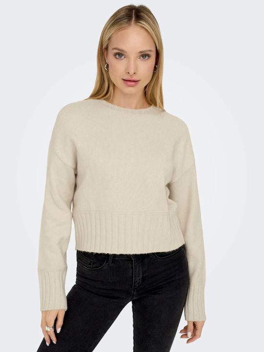 Only Women's Long Sleeve Pullover Beige