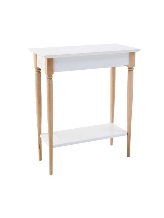 Wooden Console Table White-Beech L65xW35xH74cm