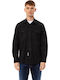 Μακρυμάνικo Τζιν Overshirt σε Κανονική Γραμμή Black