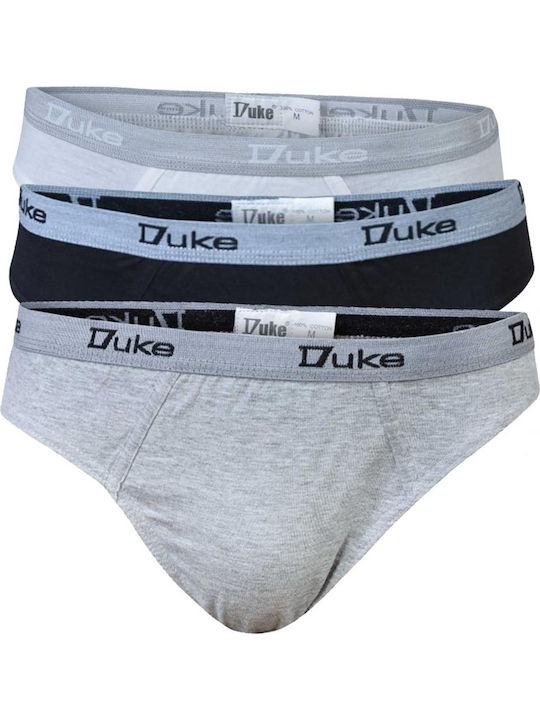 The DUKE Clothing Co. Herren Slips Black, Grey & White 3Packung