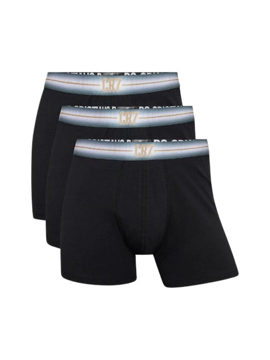 Cr7 Underwear Boxeri pentru bărbați Black 3Pachet