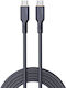 Aukey USB 2.0 Cable USB-C male - USB-C 100W PD Μαύρο 1.8m AKAUKKUCBSCC102