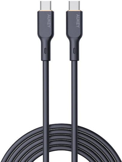 Aukey USB 2.0 Cable USB-C male - USB-C 100W PD Μαύρο 1.8m AKAUKKUCBSCC102