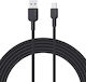 Aukey CB-NAC2 USB 2.0 Кабел USB-C Мъжки - USB-A 60W Захранване PD Черен 1.8м AKAUKKUCBNAC2BL