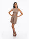 Boutique Mini Dress Beige