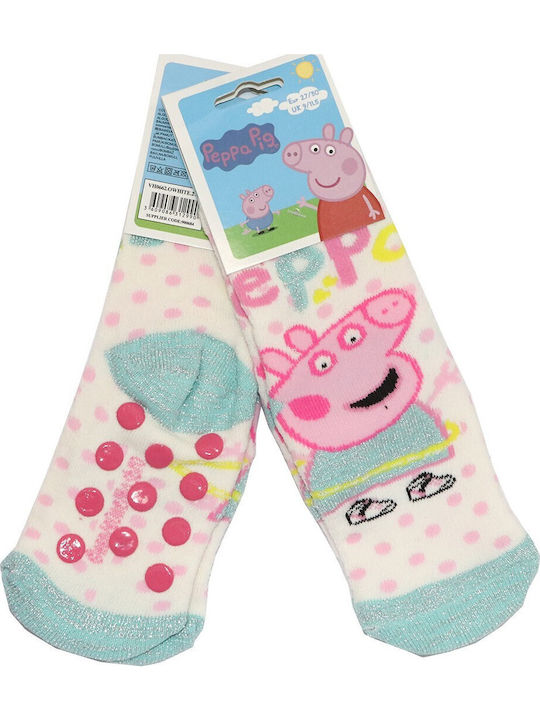 Peppa Pig Παιδικές Κάλτσες Αντιολισθητικές Ecru