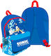 Sega Sonic The Hedgehog Schulranzen Rucksack Grundschule Blau