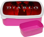 Diablo Iv Kids Lunch Thermal Plastic Box Pink L18xW13xH6cm