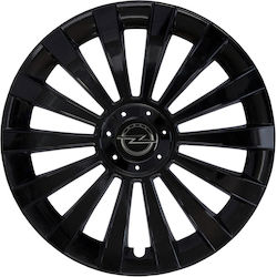 Jestic Car Hubcap Set with Opel Emblem 15" 4pcs Black /Black