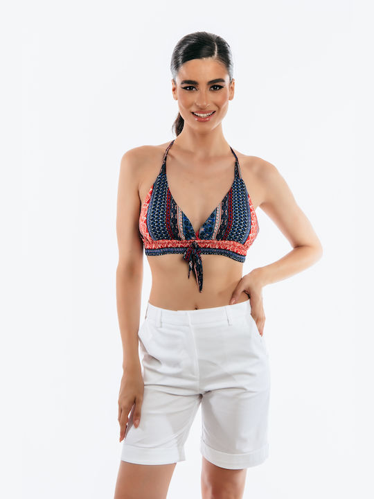 Boutique Damen Sommer Crop Top Ärmellos mit Halsband Blue