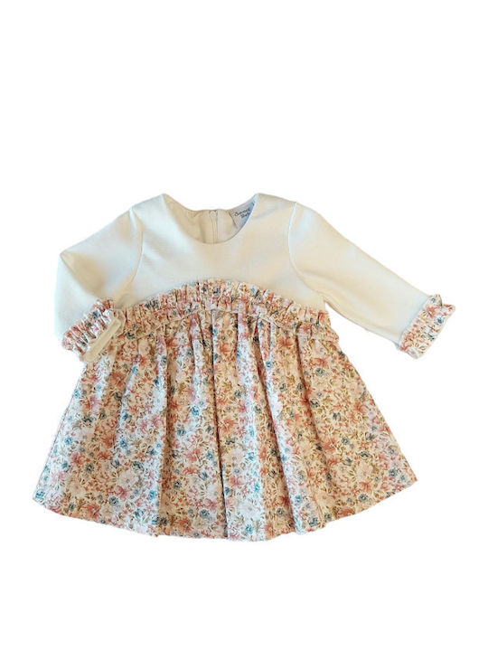 Rochie De Fete Mânecă Lungă Floral Set Cu Accesorii Multicolor