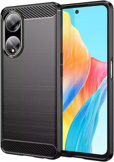 Hurtel Carbon Back Cover Σιλικόνης Μαύρο (Oppo A98)
