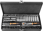 Neo Tools Set de chei tubulare și clichet 1\4" 63buc