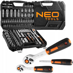 Neo Tools Set de chei tubulare și clichet 1\2" & 1\4" 110buc