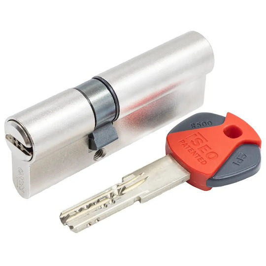 ISEO Lock Cylinder Security 80mm (30-50) with 5 Keys Silver