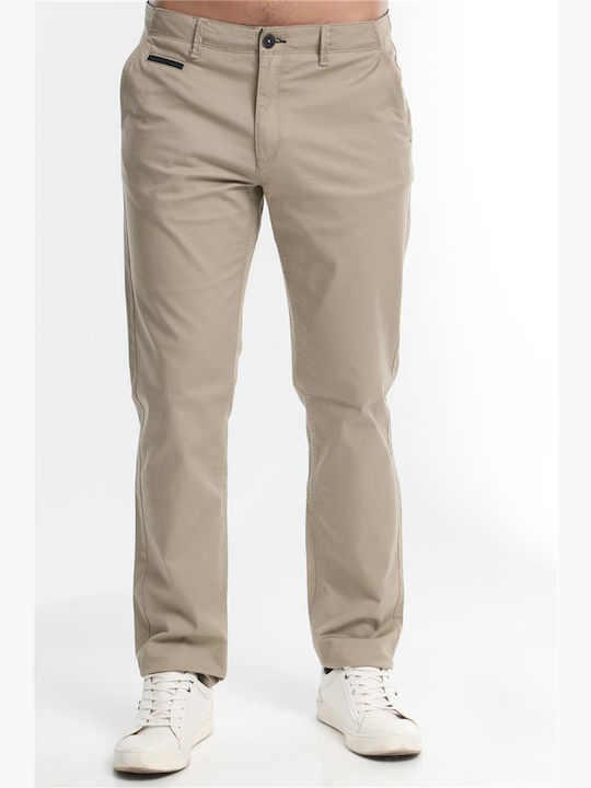 Double Men's Trousers Chino in Regular Fit Beige