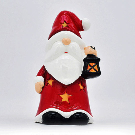 Illuminated Santa Claus Battery Red 18x10.7x9.6cm