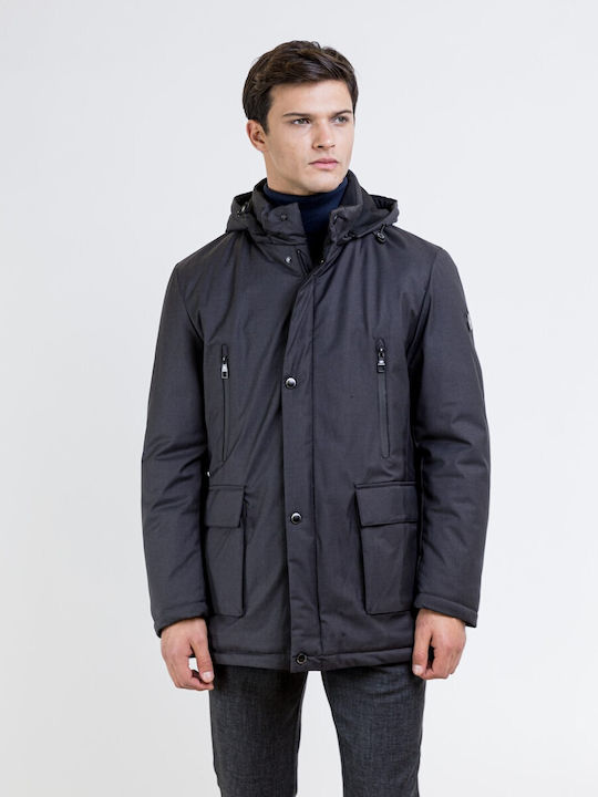 Granchio Sport Men's Winter Jacket Ανθρακί