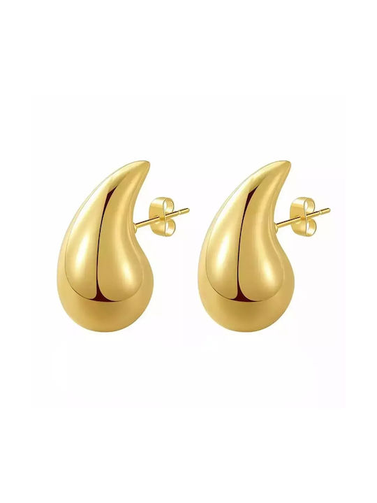 Oxzen Earrings Hoops made of Steel Gold Plated