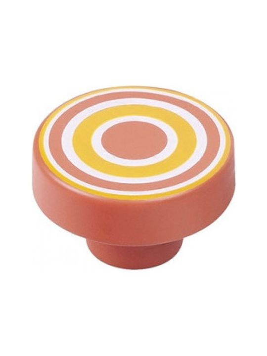 Nesu 725 Kinder Knopf Möbelgriff aus Metallisch in Orange Farbe 1Stück