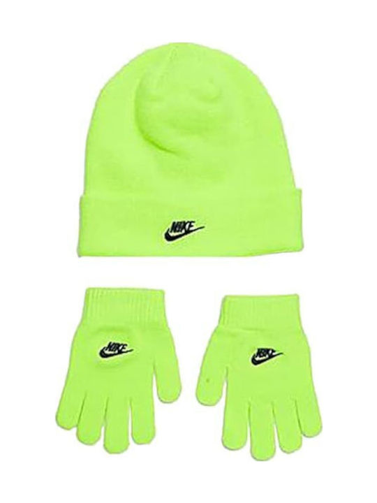 Nike Kinder Mütze Set Gestrickt Grün