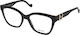 Liu Jo Women's Acetate Cat Eye Prescription Eyeglass Frame Black LJ2754CH-007