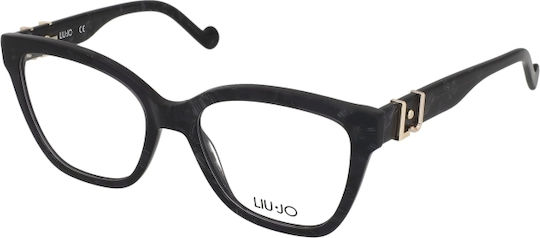 Liu Jo Women's Acetate Cat Eye Prescription Eyeglass Frame Black LJ2754CH-007