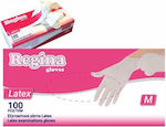 Regina Latex Examination Gloves Powder Free White 100buc