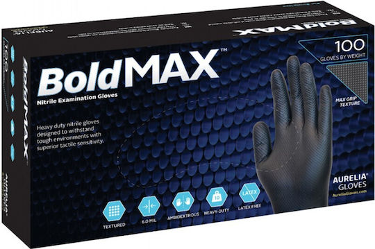 Aurelia Bold Max Γάντια Νιτριλίου σε Μαύρο Χρώμα 100τμχ