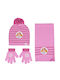 Paw Patrol Kinder Beanie Set mit Schal und Handschuhen Gestrickt Rosa