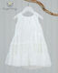 Angel Wings Ecru Baptism Clothes Set with Hair Accessories and Tulle Dress 2 Pieces