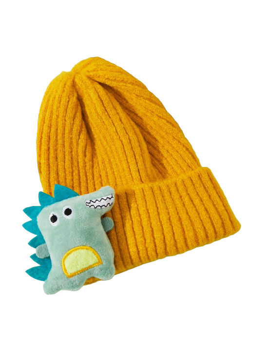 Kinder Mütze Gestrickt Gelb