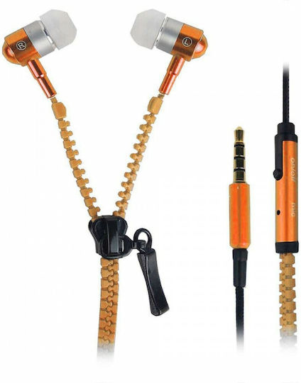Stereo Hands Free Controller In-ear Handsfree Headphones with Connector 3.5mm Orange