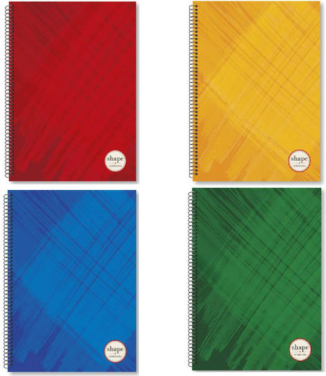 Shape Notebooks Спирал Тетрадка На райета B5 30 Листа Shape 1бр (Различни цветове)