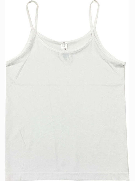 Women's T-Shirt with Spaghetti Strap White