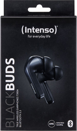 Intenso Black Buds T300a Bluetooth Handsfree Căști cu Carcasă de Încărcare Negru