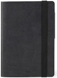 Legami Milano Daily Agenda Black 2024 9.5x13.5см