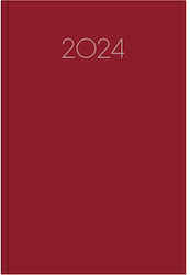 Innostat Simple Zilnic Agenda Burgundy 2024 14x21cm