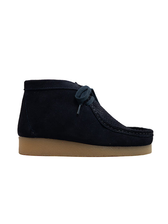 Suede Γυναικεία Μποτάκια με Πλατφόρμα Μπλε