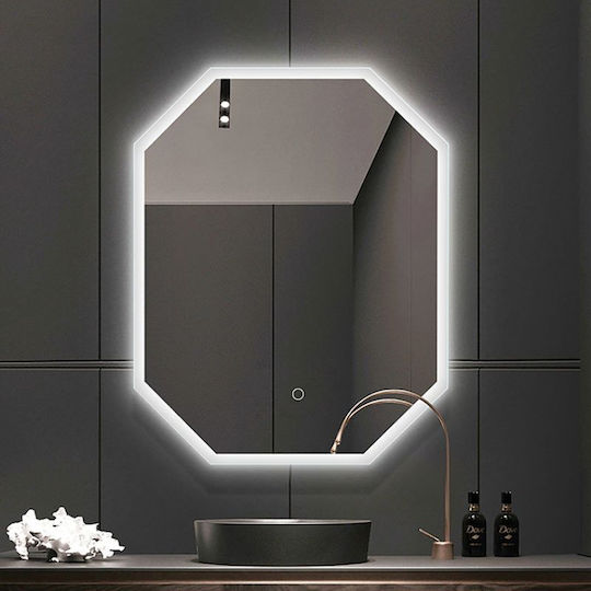 Gloria Oktagono 67-3760 Καθρέπτης Led Αφής 60x80cm