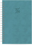 The Writing Fields Zilnic Agenda Turquoise 2024 Spiral 17x24cm