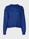 Vero Moda Femeie Mânecă lungă Pulover Bumbac Blue