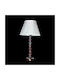 DITS Lighting Crystal Table Lamp with White Shade and Silver Base