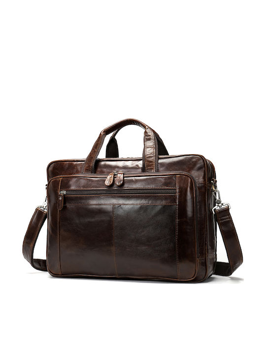 Leather Men's Briefcase Brown